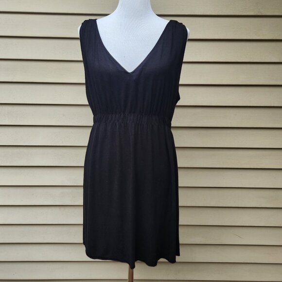 Wilster Black Casual Short Dress V-Neck Sleeveless Stretch Cover-up Solid - Picture 2 of 14
